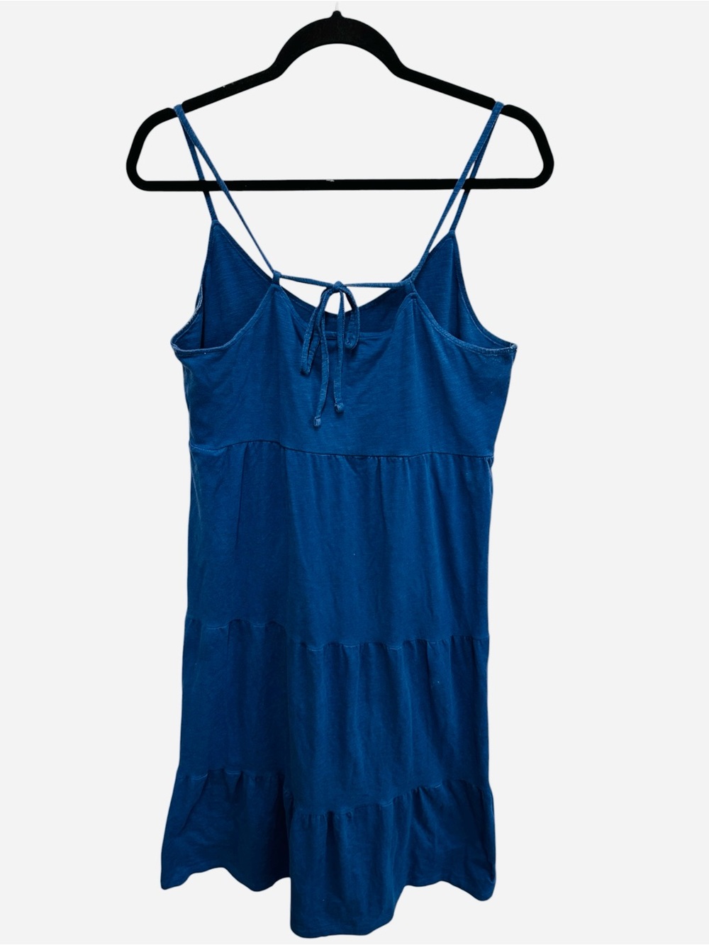 Old Navy blue slub knit tie back tiered midi cami swing dress Size M - Picture 8 of 12